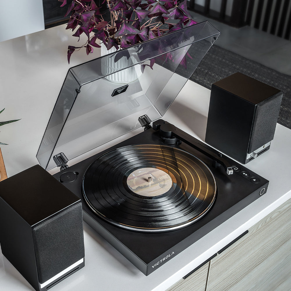 Victrola Automatic Turntable Black - American Made High Quality - Save $25 With FREE SHIPPING!