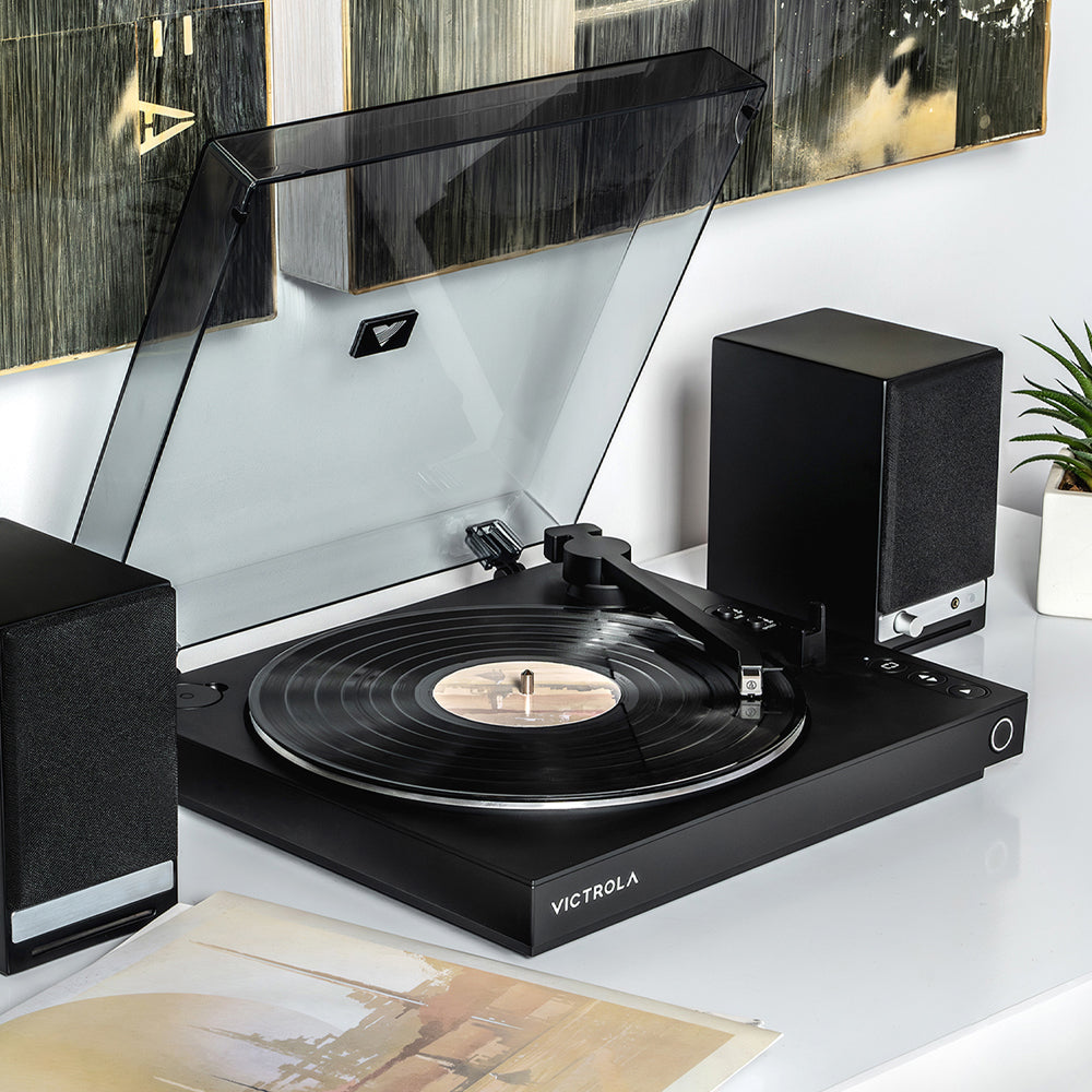 Victrola Automatic Turntable Black - American Made High Quality - Save $25 With FREE SHIPPING!