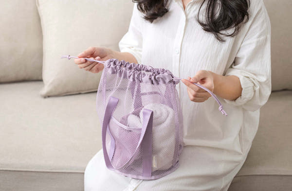 Purple Mesh Beach Bag