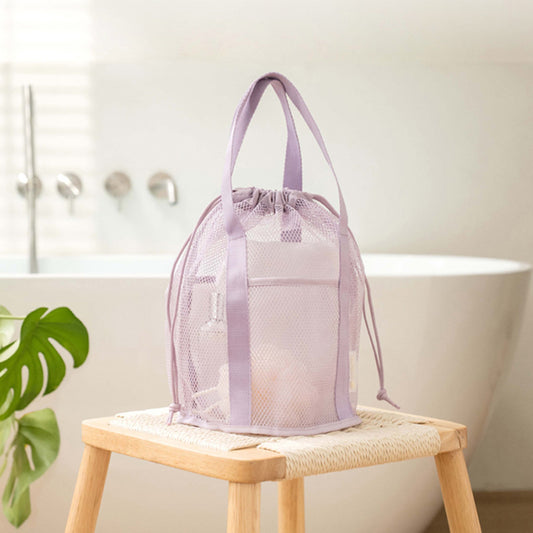 Purple Mesh Beach Bag