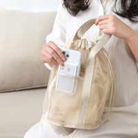 Purple Mesh Beach Bag