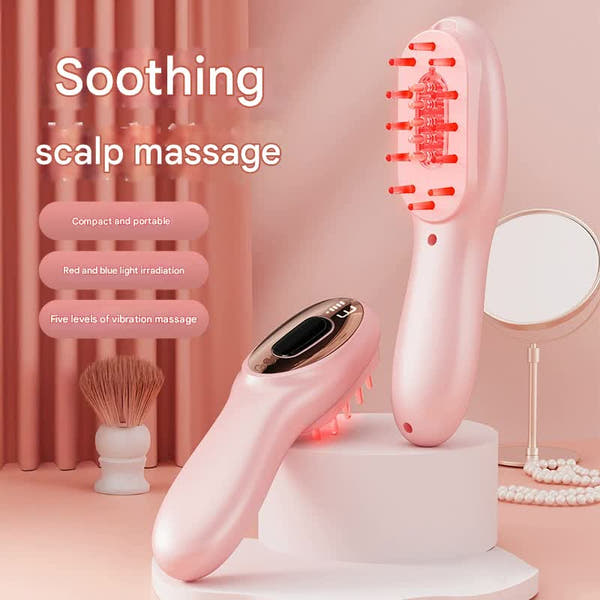 Electric Scalp Massager Comb with Red & Blue Light Therapy
