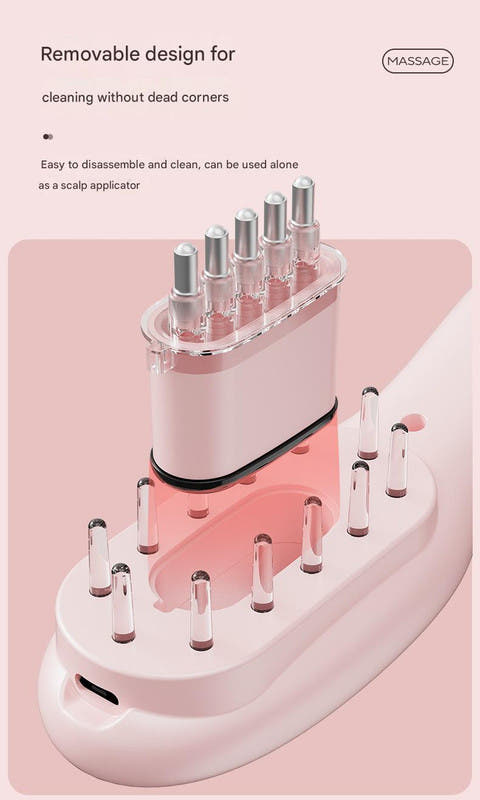 Electric Scalp Massager Comb with Red & Blue Light Therapy