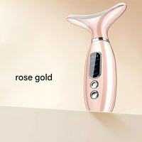 Multi-Functional Neck & Face Beauty Massager Rose Gold