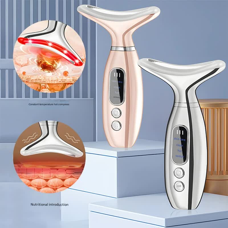 Multi-Functional Neck & Face Beauty Massager Rose Gold
