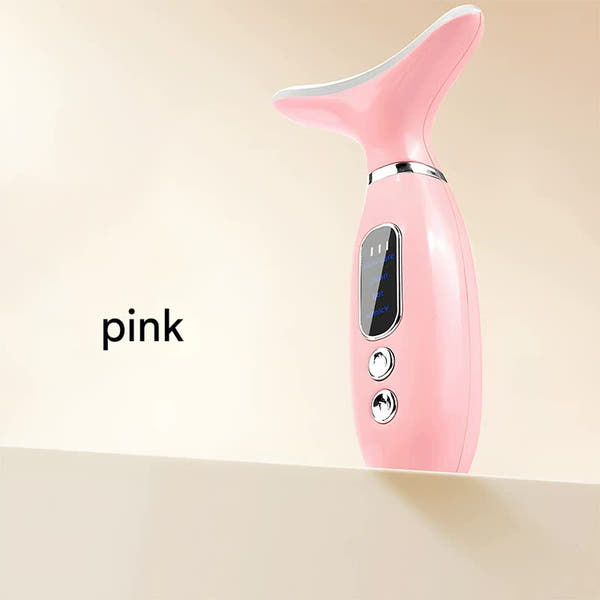 Multi-Functional Neck & Face Beauty Massager Pink