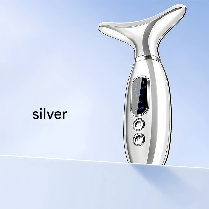 Multi-Functional Neck & Face Beauty Massager Silver