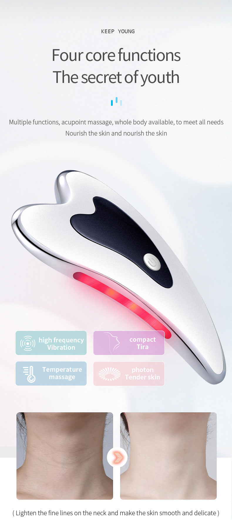 Electric Gua Sha Facial Massager/Face Lifting, Skin Tightening & Anti-Wrinkle